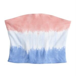 SO Juniors Girls Bandeau Tube Top XS New with Tags Blue Red Tie Dye Soft Simple